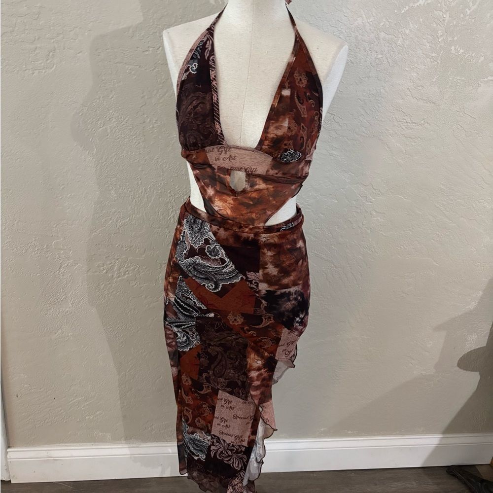 Amazon Halter Neck/ Skirt set Sz XS